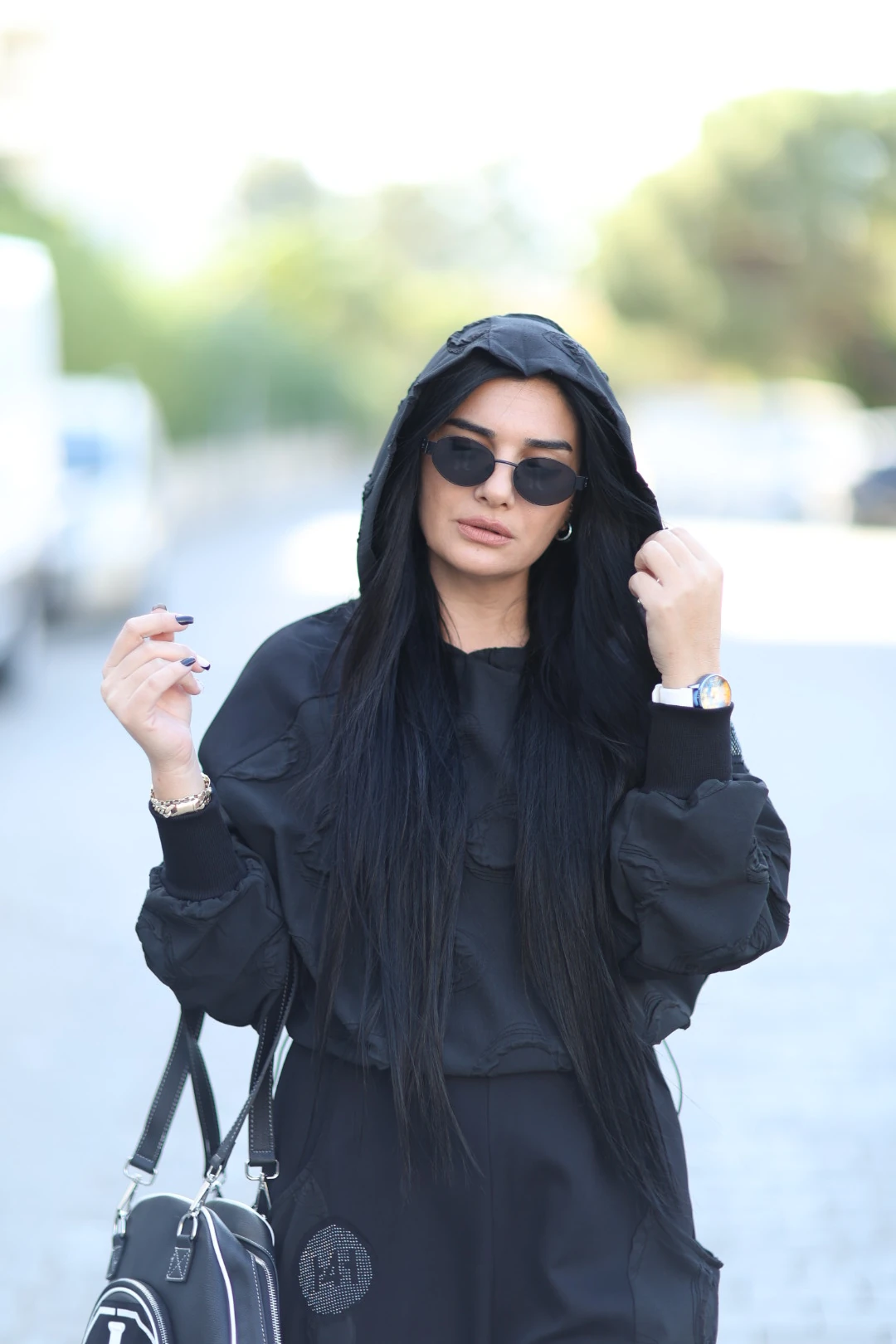 H4 Kapüşonlu Sweatshirt-Siyah