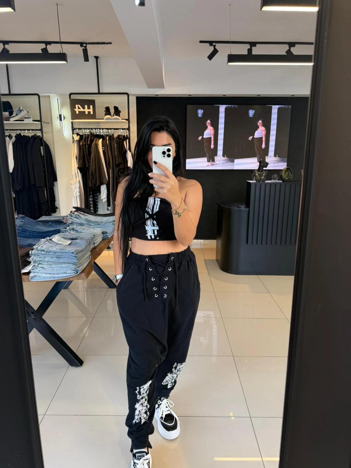 Bağlamalı Tasarım Şalvar-Siyah