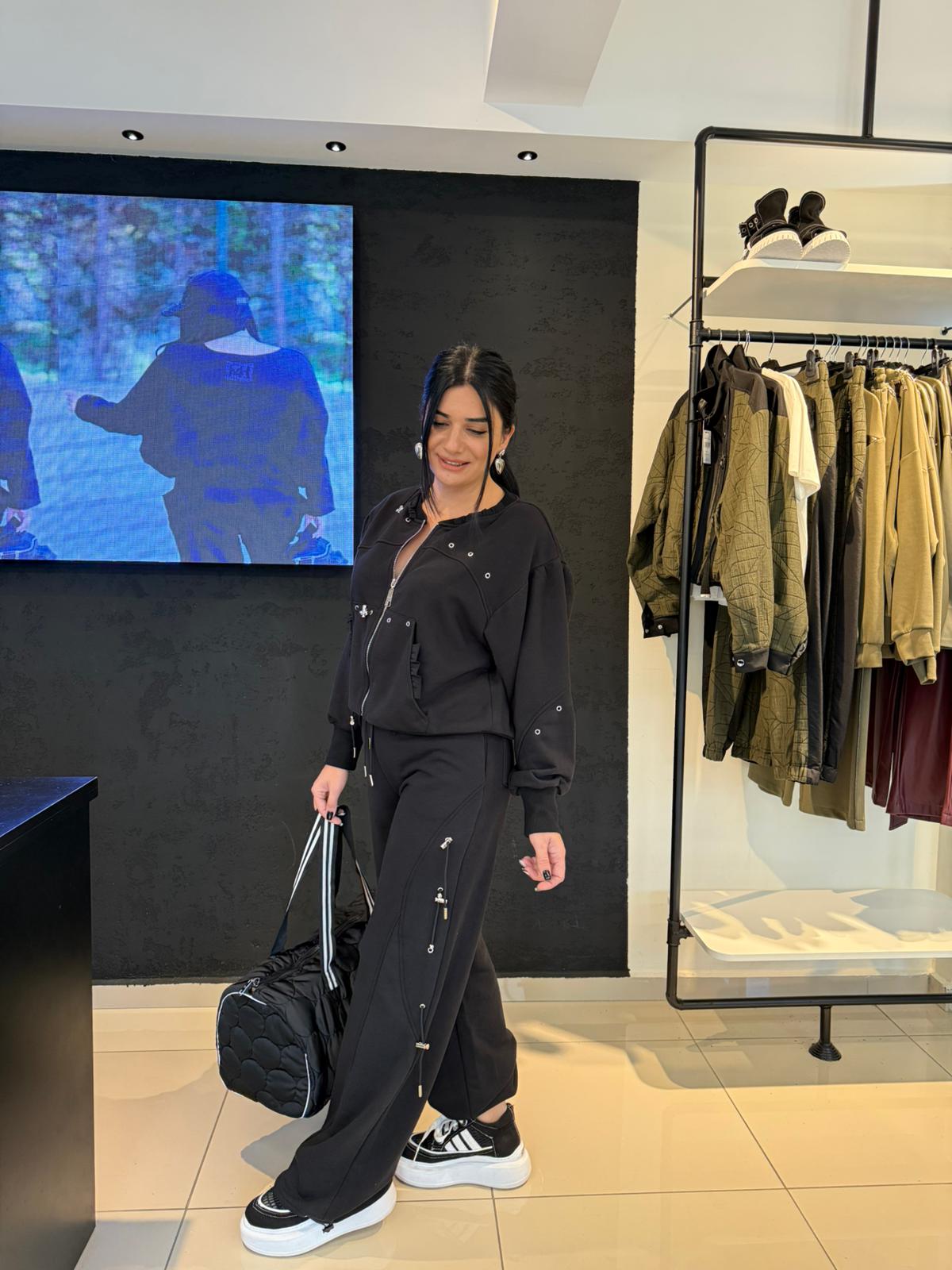 Metal Detaylı Tasarım Pantolon