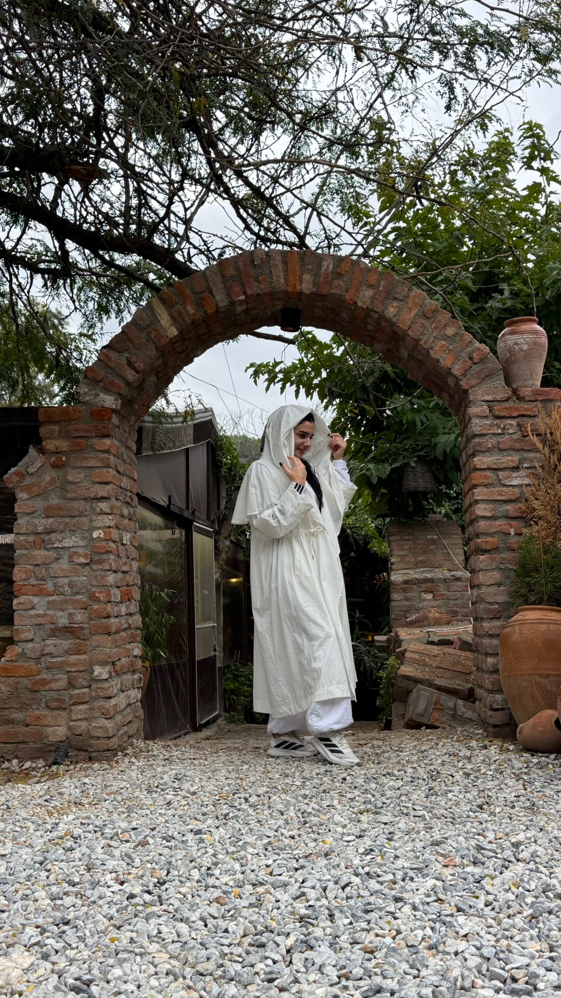 Tasarım Trençkot-Beyaz