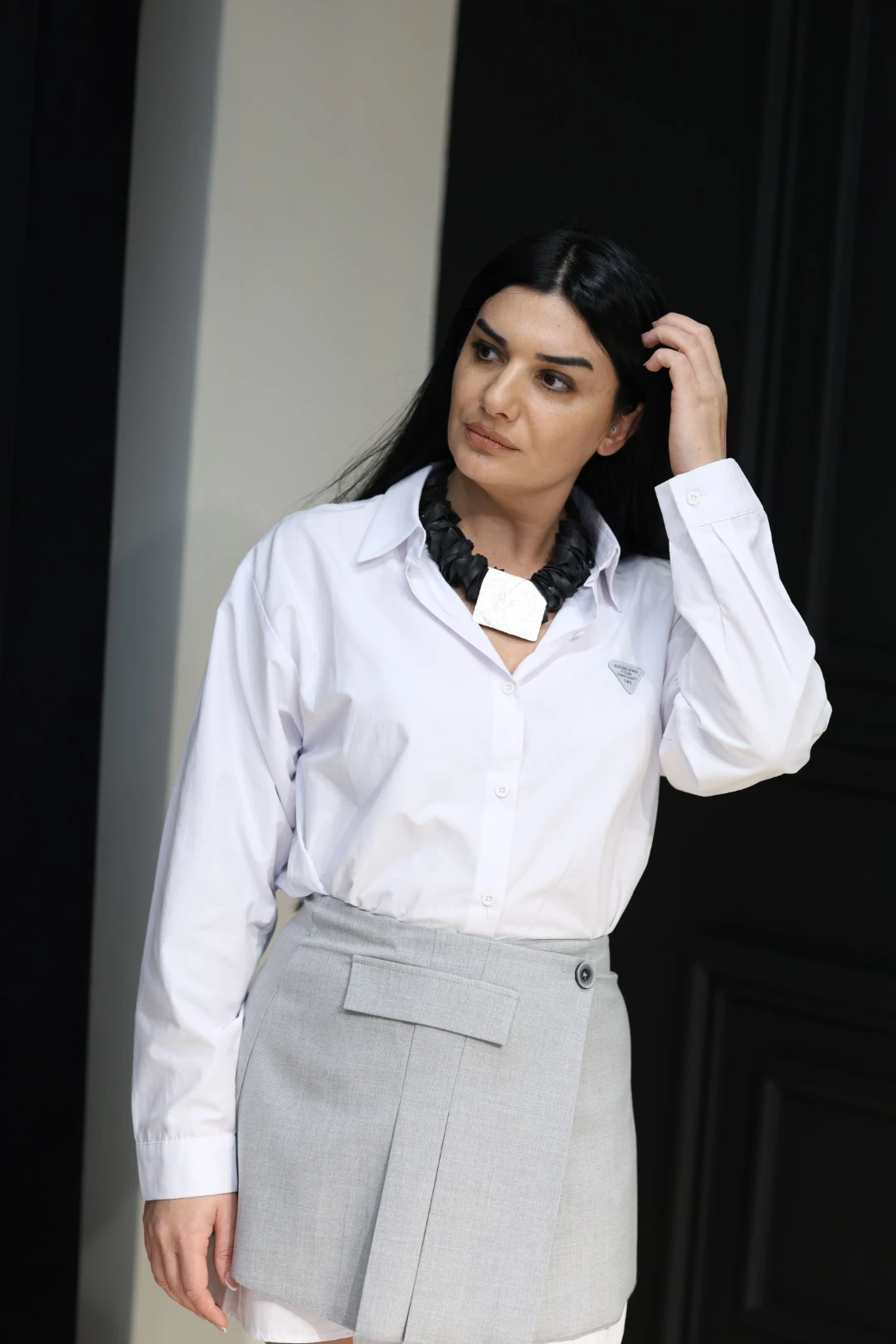 Tasarım Etekli Gömlek Elbise