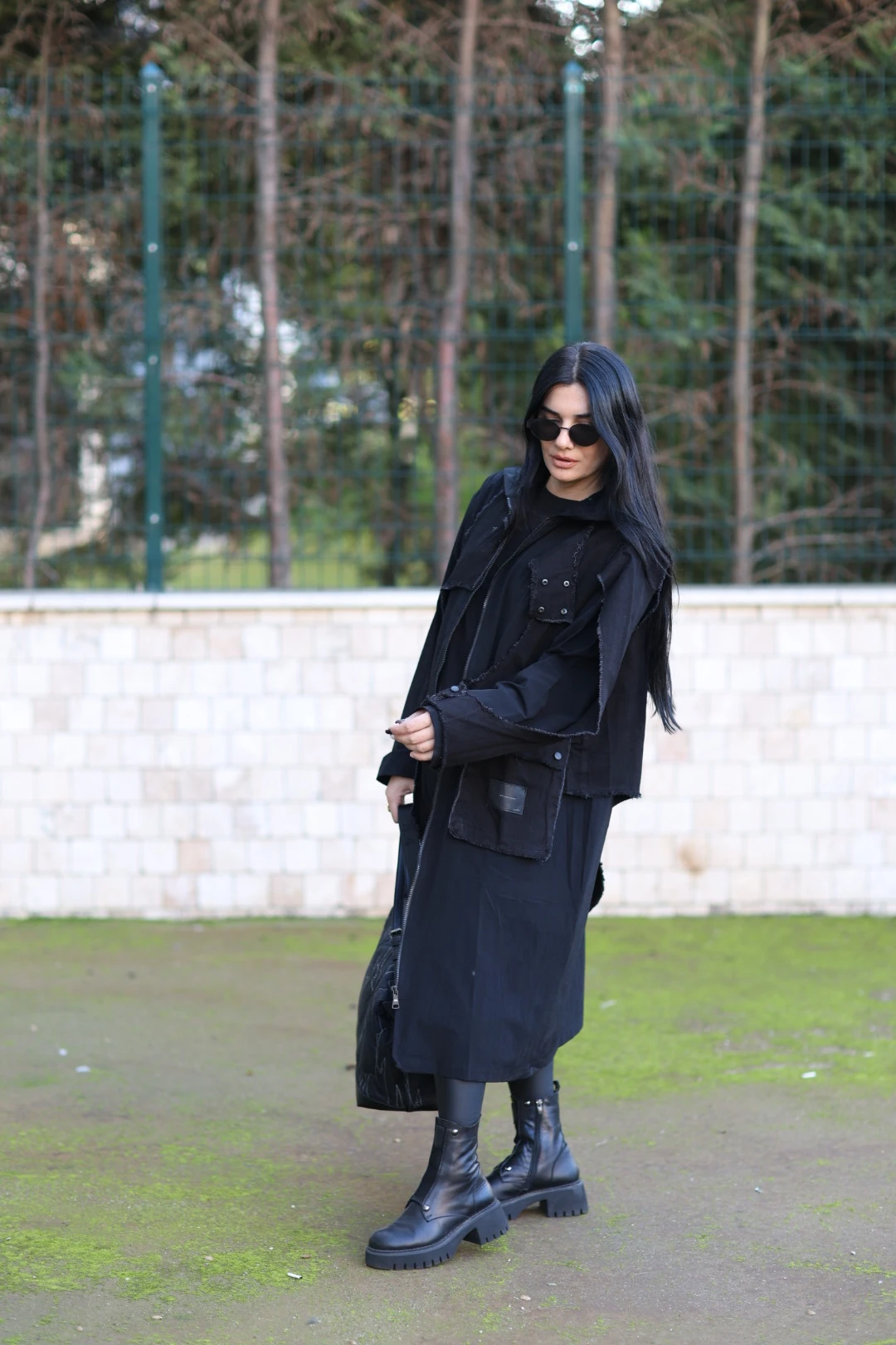 H4 Tasarım Trençkot-Siyah