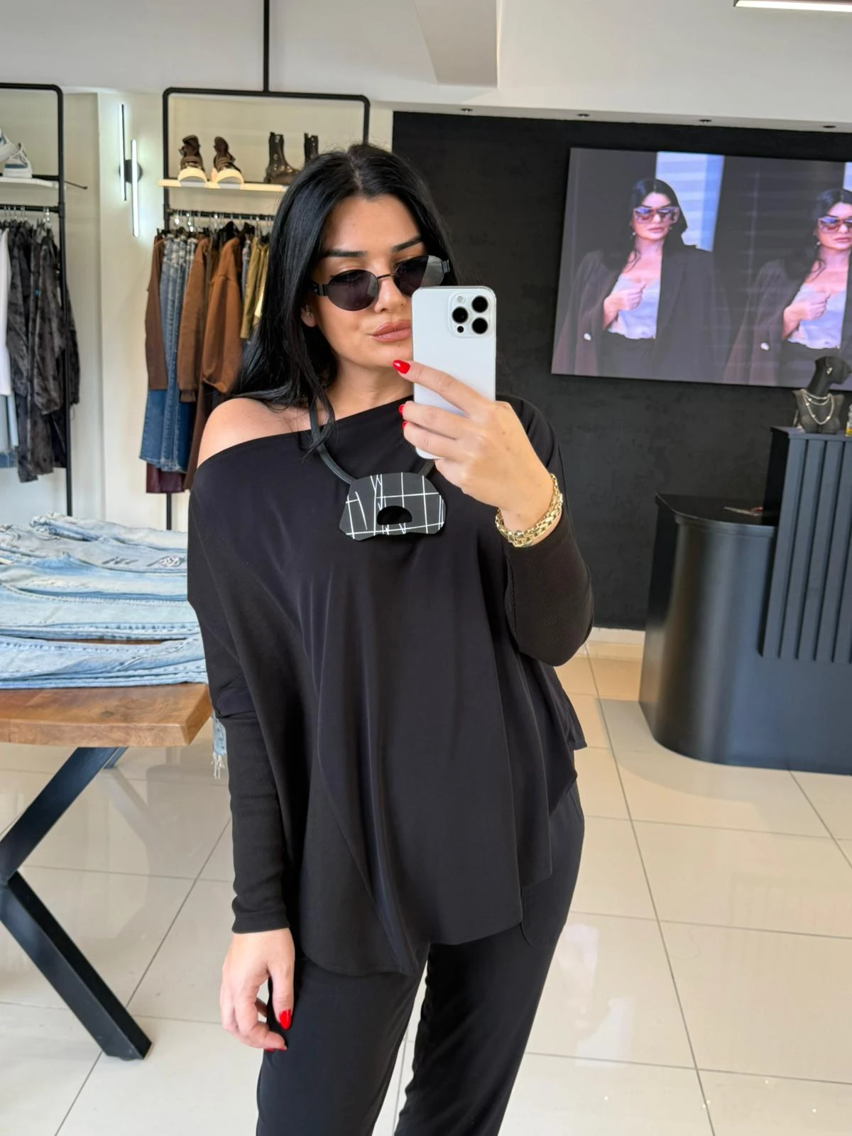 Nilmark Salaş Bluz-Siyah