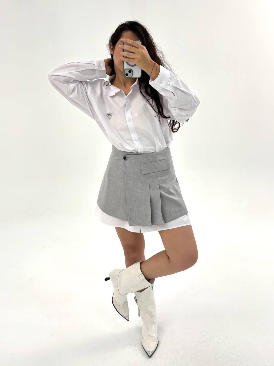 Tasarım Etekli Gömlek Elbise