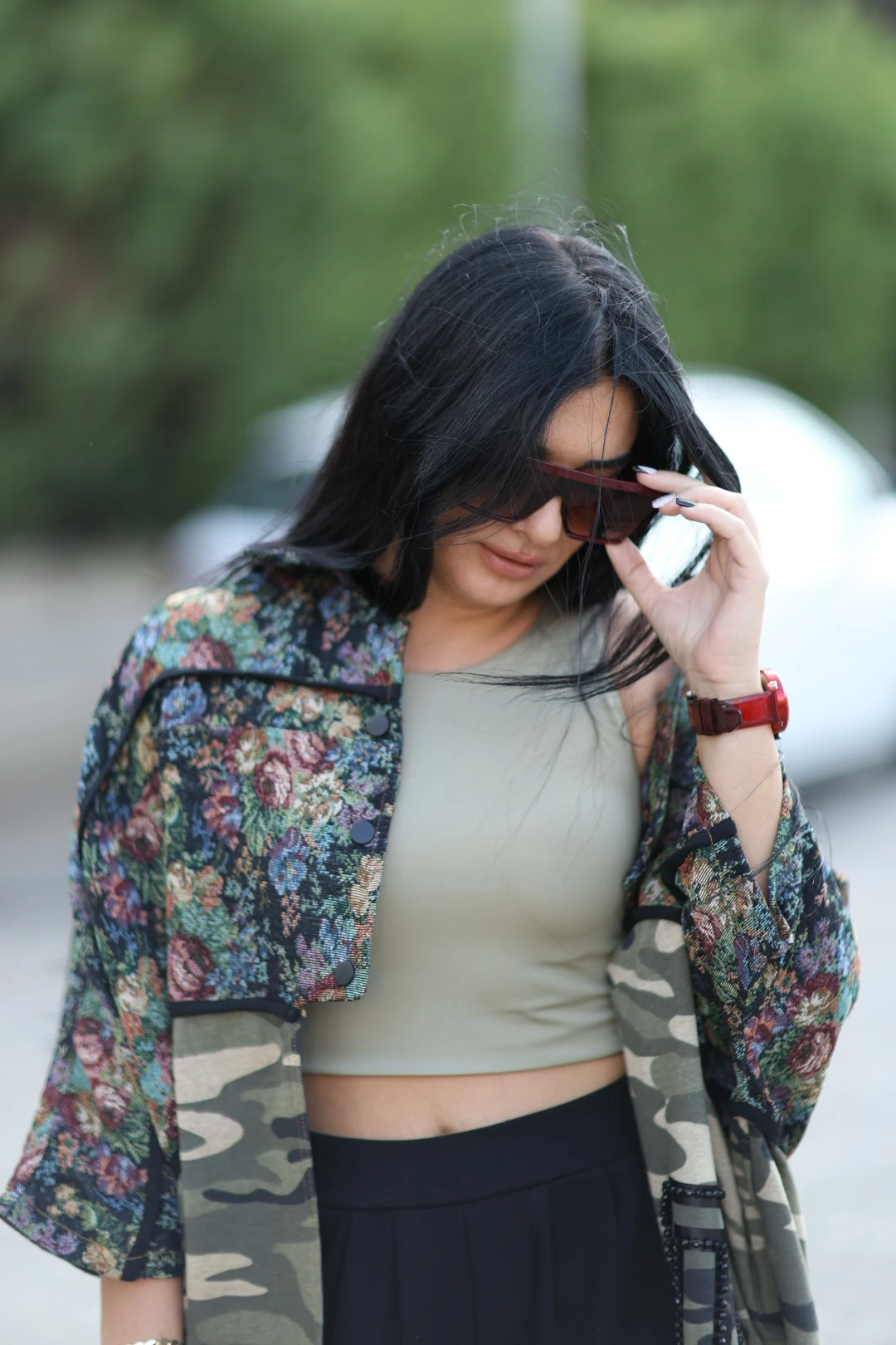 Kamuflaj Detaylı Tasarım Trençkot-Çokrenkli