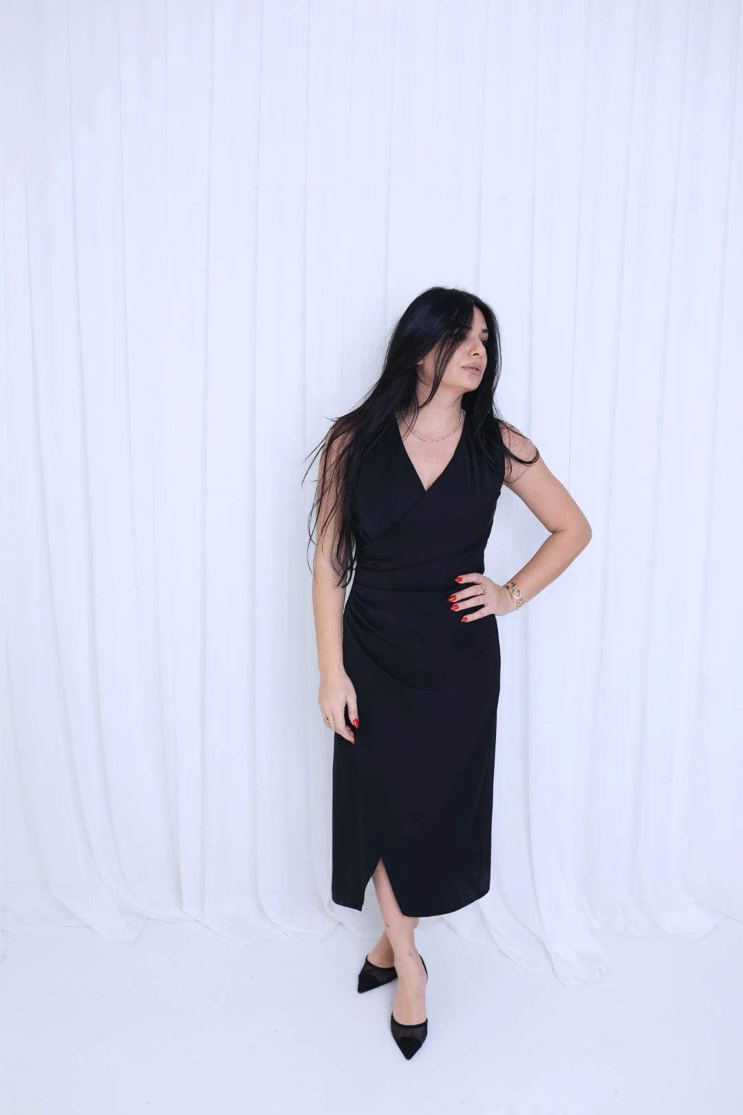 Tasarım Siyah Elbise-Siyah