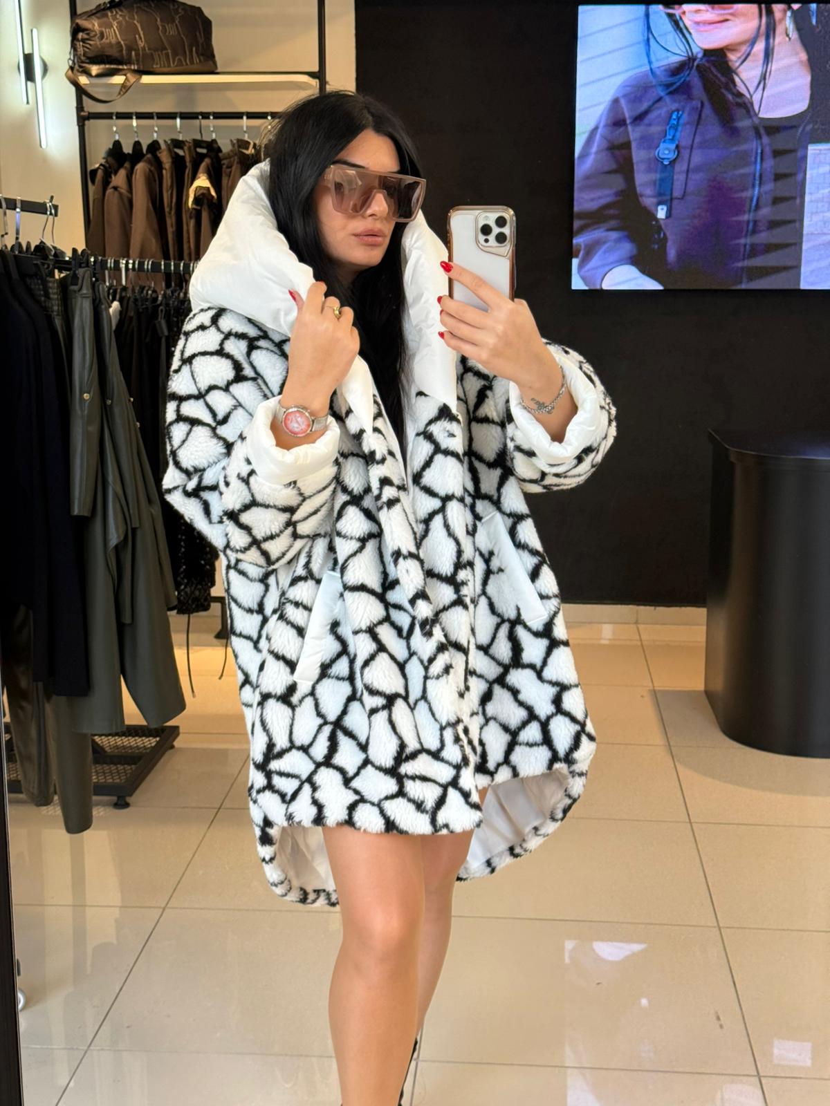 Peluş Tasarım Kaban-Beyaz