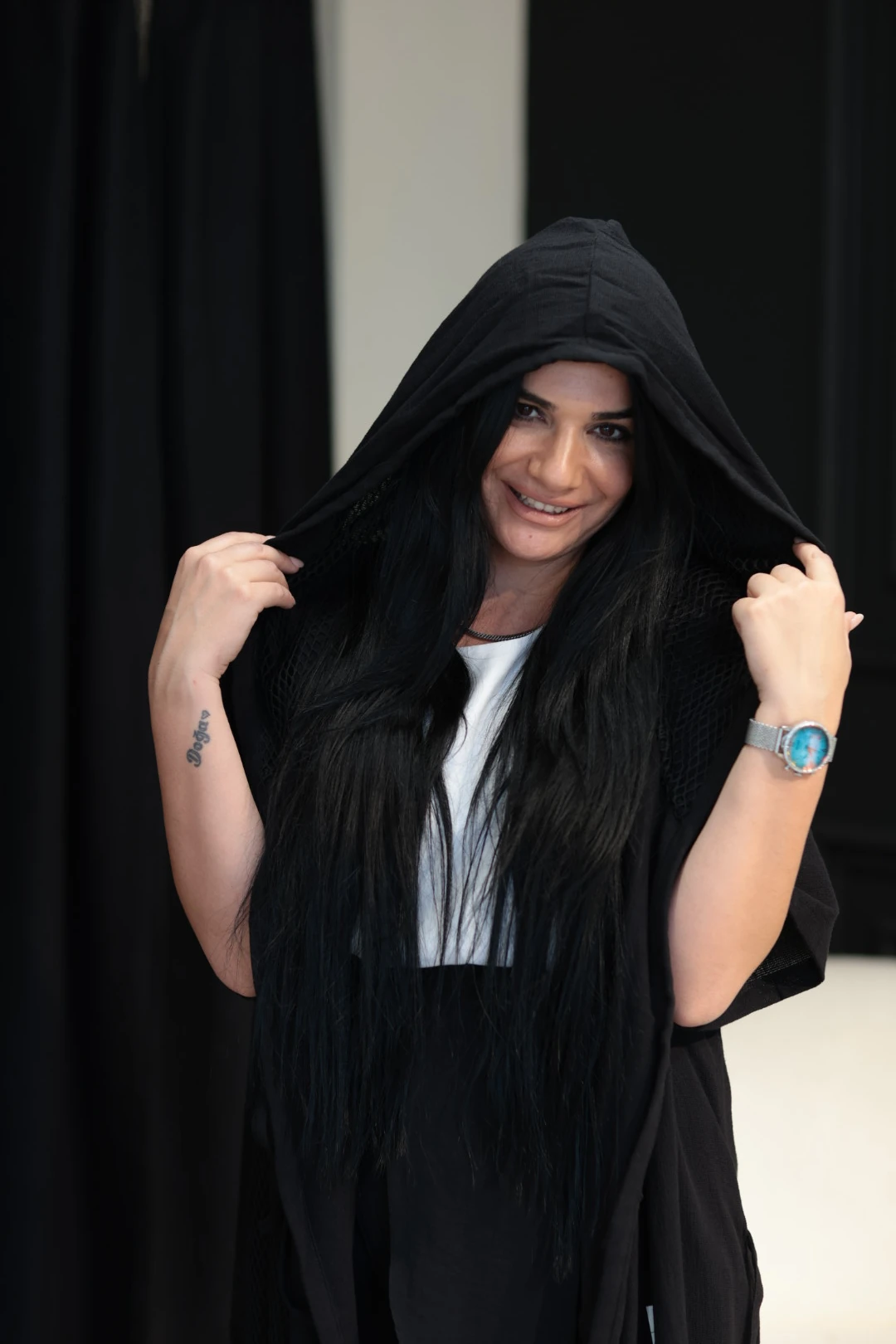 Tasarım Trençkot-Siyah