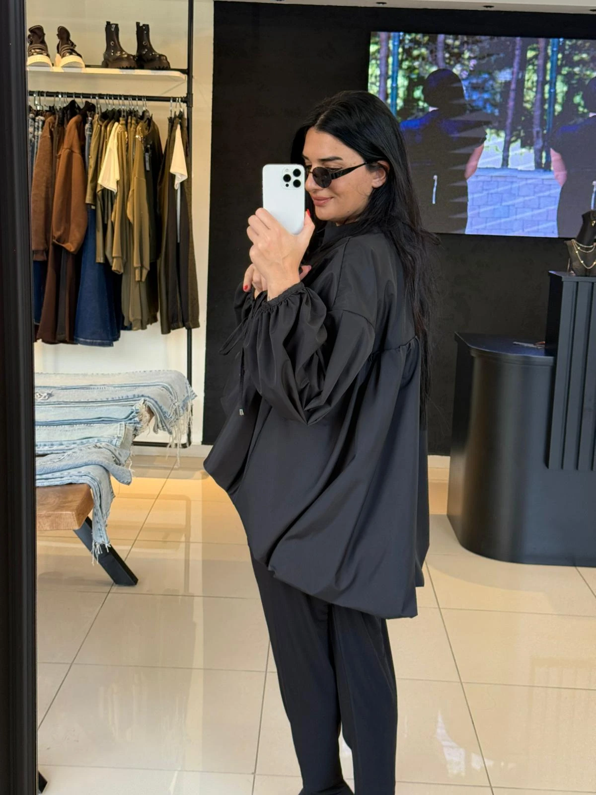 Nilmark Mavi Düğmeli Tasarım Gömlek-Siyah