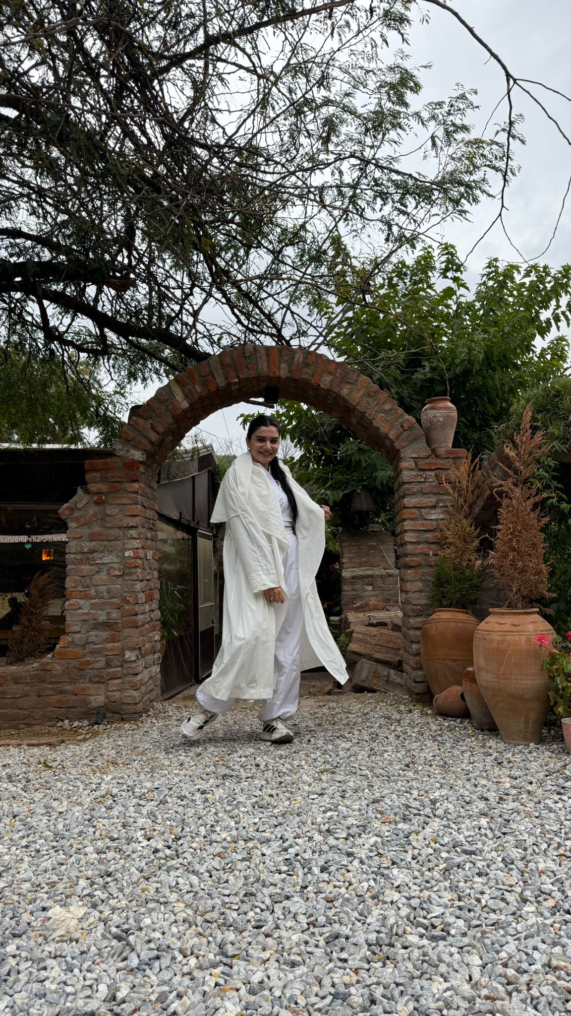 Tasarım Trençkot-Beyaz