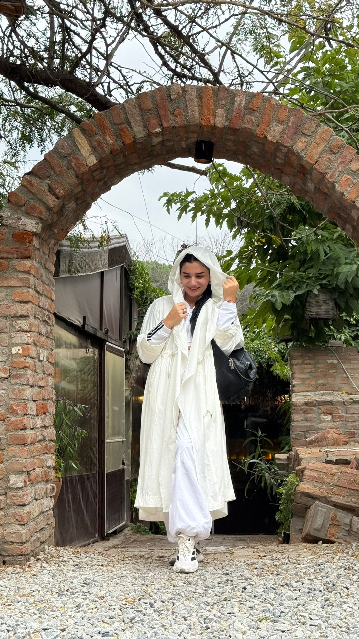 Tasarım Trençkot-Beyaz