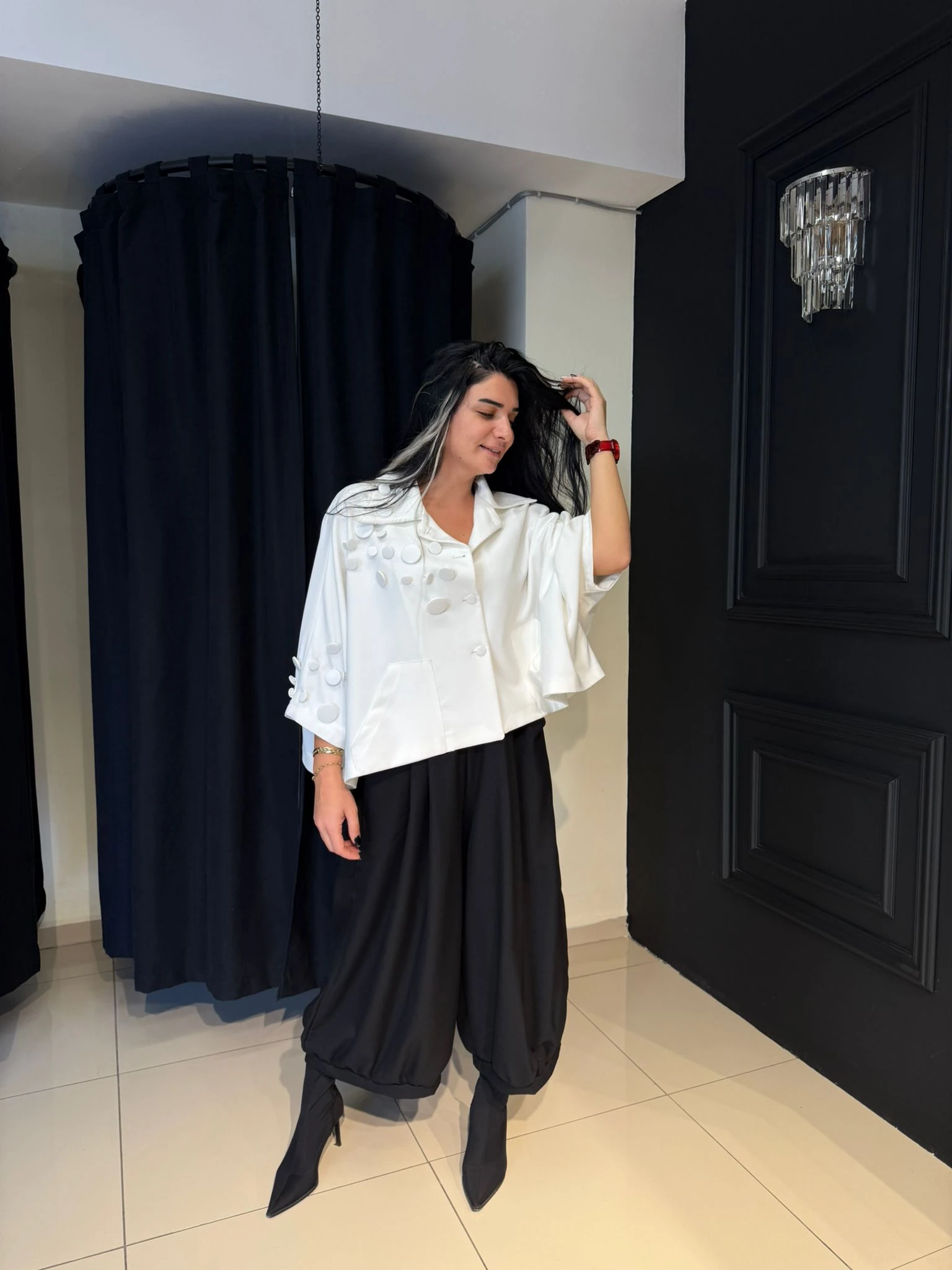 H4 Tasarım Ceket-Beyaz