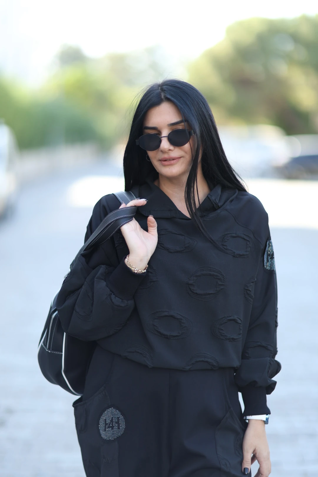 H4 Kapüşonlu Sweatshirt-Siyah