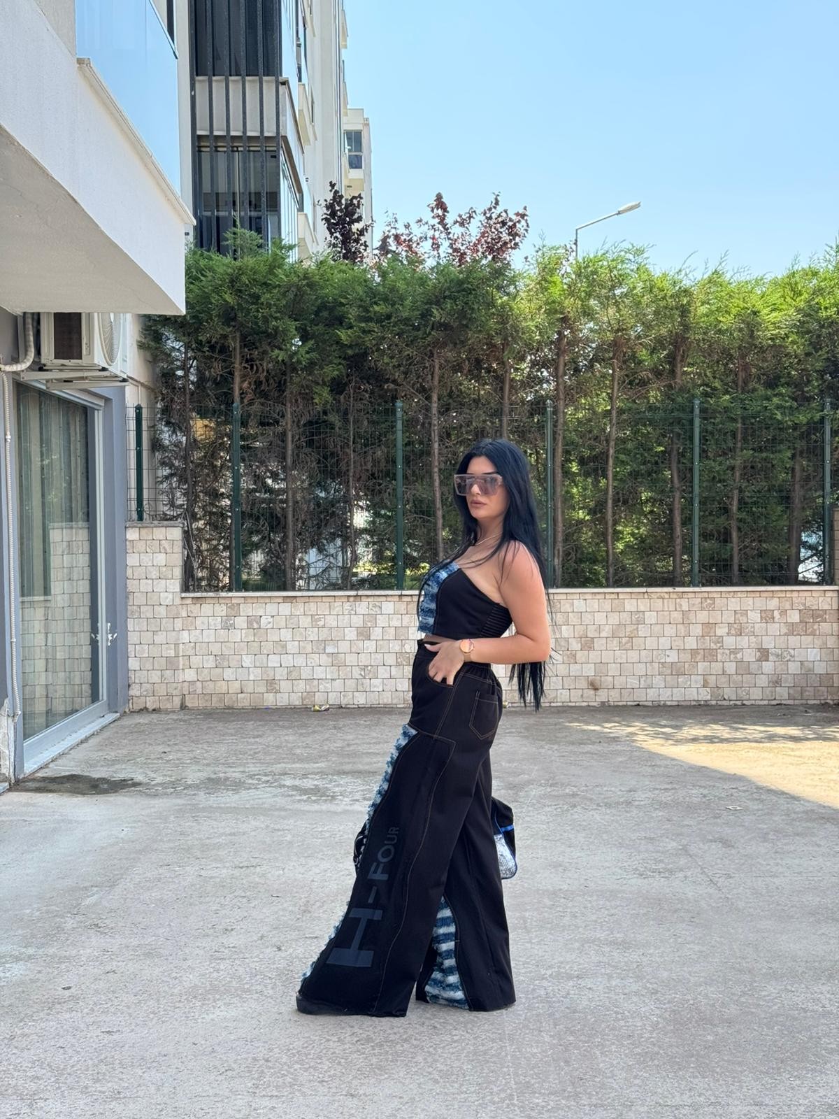 Yırtık Palazzo Jean Pantolon
