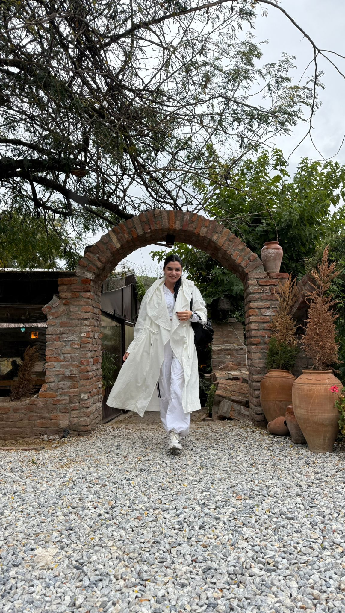 Tasarım Trençkot-Beyaz