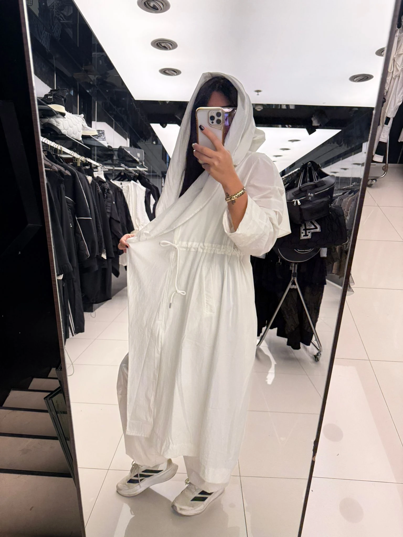 Tasarım Trençkot-Beyaz