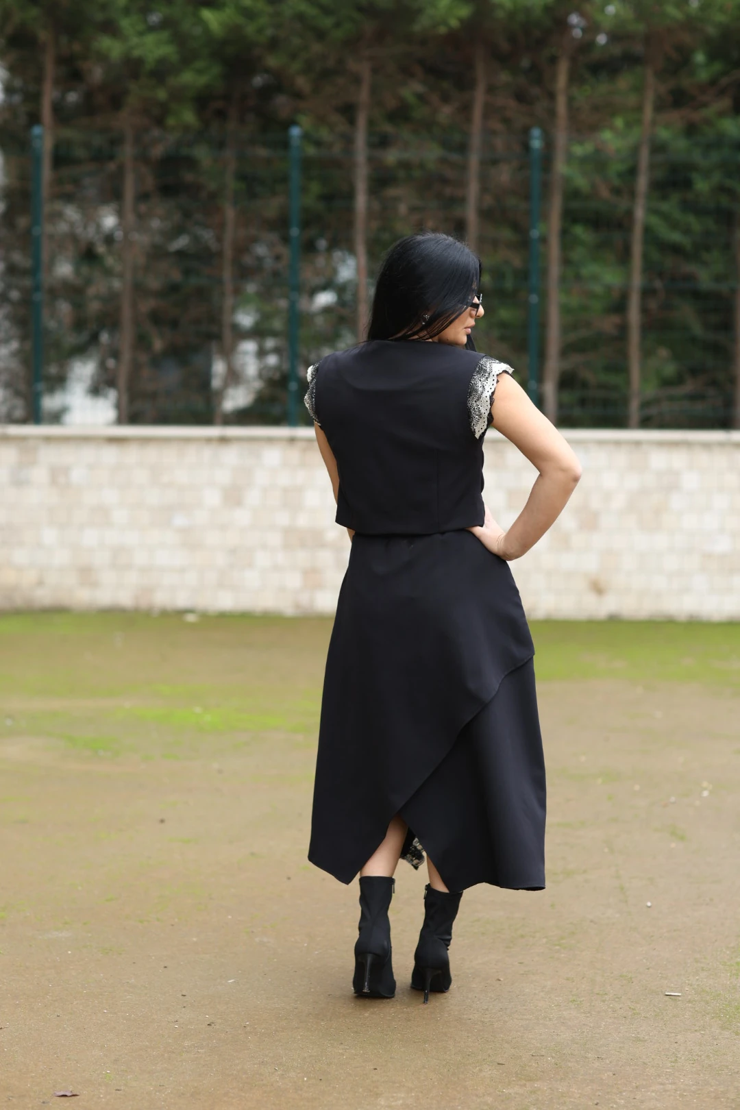 H4 Tasarım Etek-Siyah