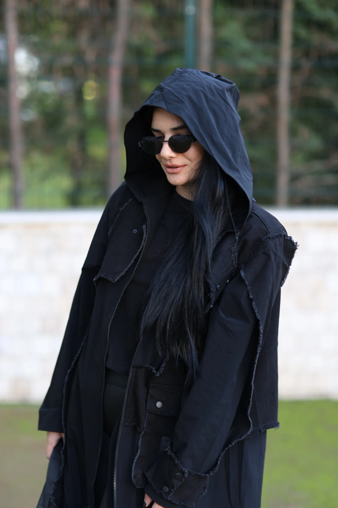 H4 Tasarım Trençkot-Siyah