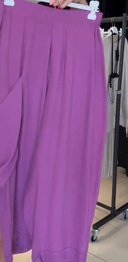 Yanı Cepli Tasarım Pantolon - Mor