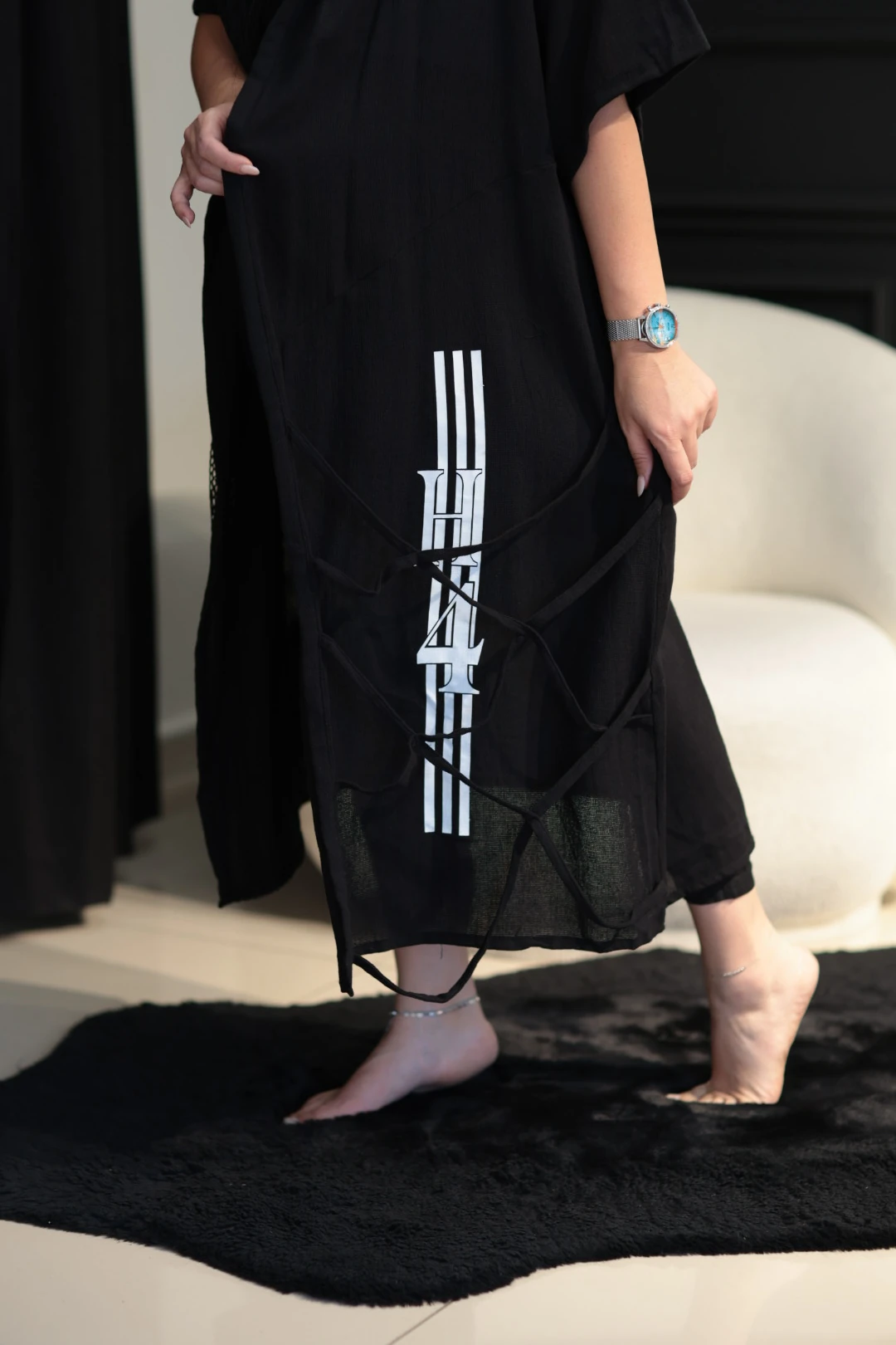 Tasarım Trençkot-Siyah