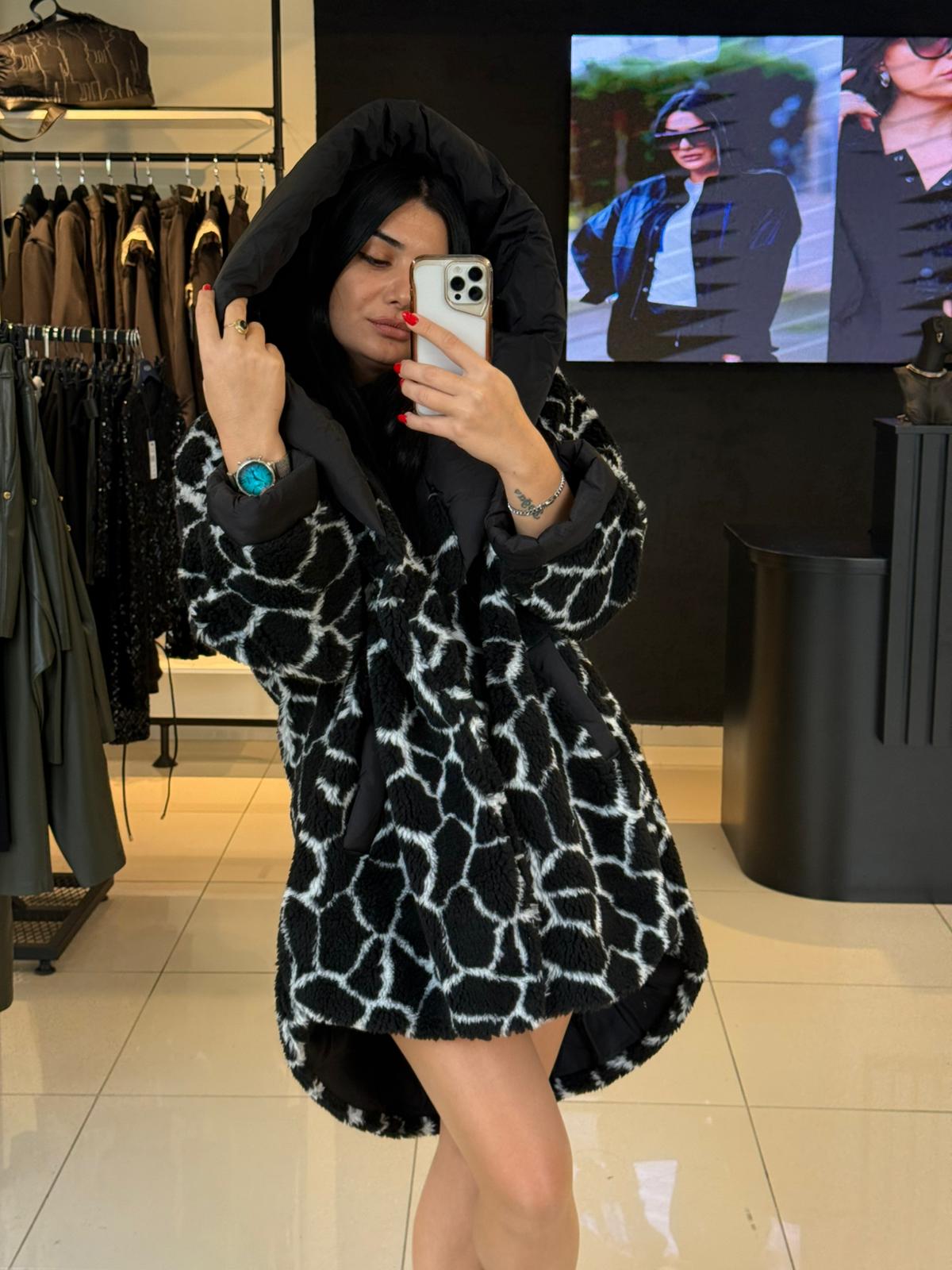 Peluş Tasarım Kaban-Siyah