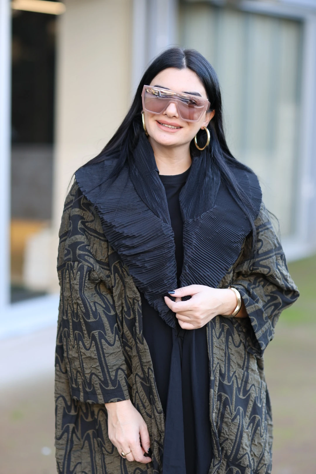 H4 Tasarım Trençkot-Yeşil