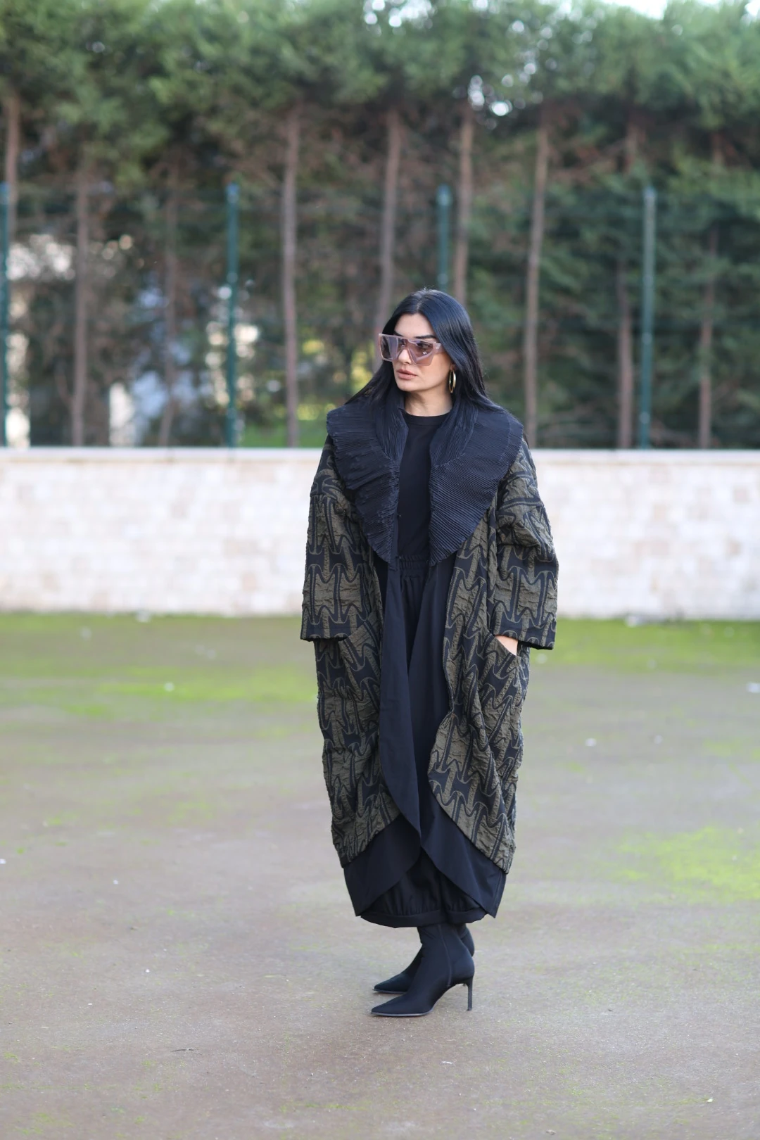 H4 Tasarım Trençkot-Yeşil