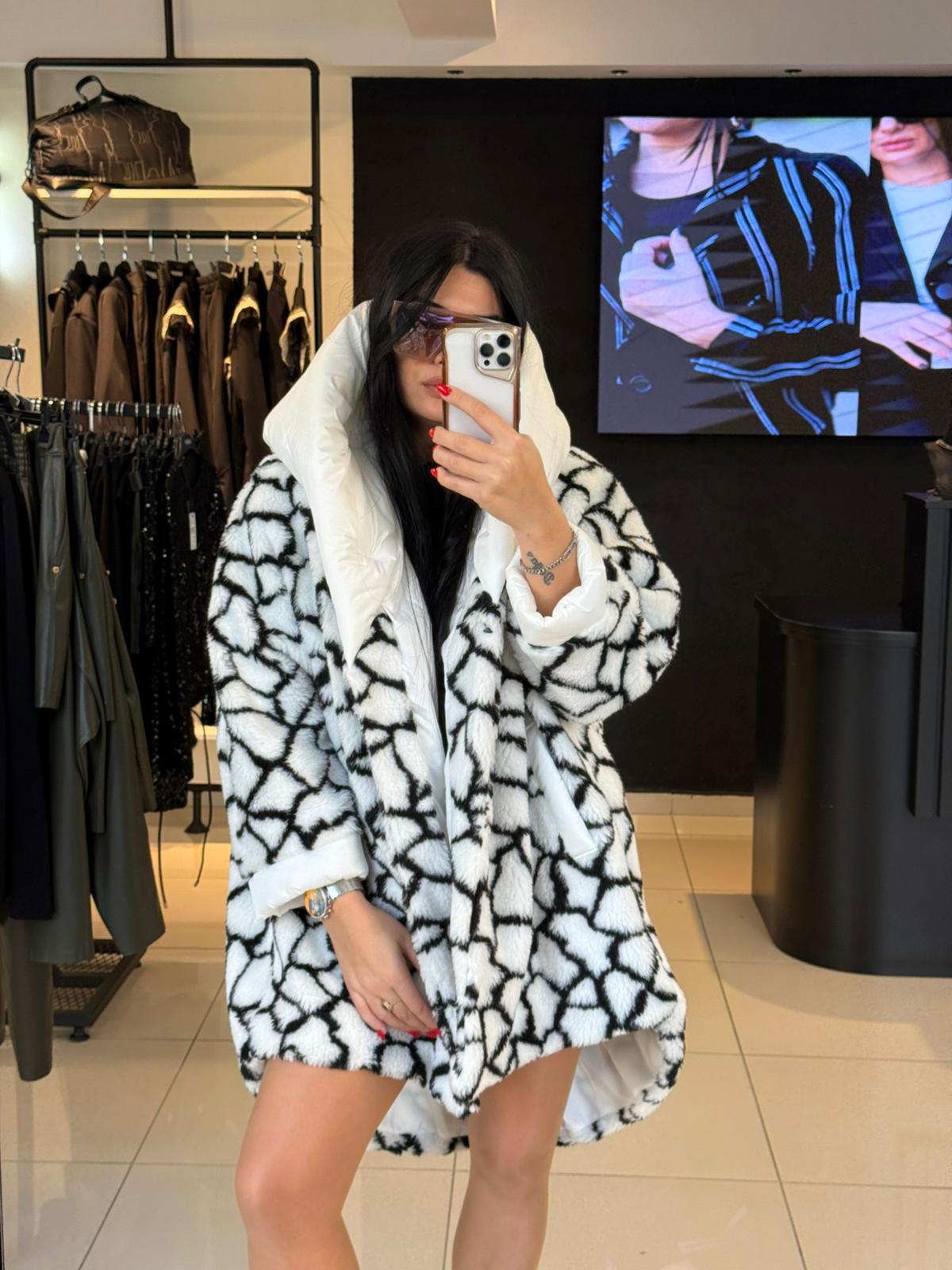 Peluş Tasarım Kaban-Beyaz