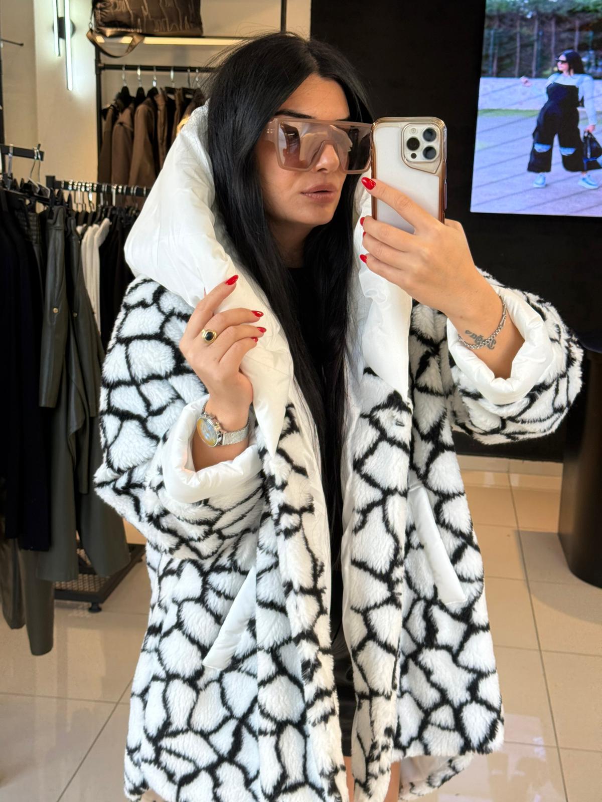 Peluş Tasarım Kaban-Beyaz