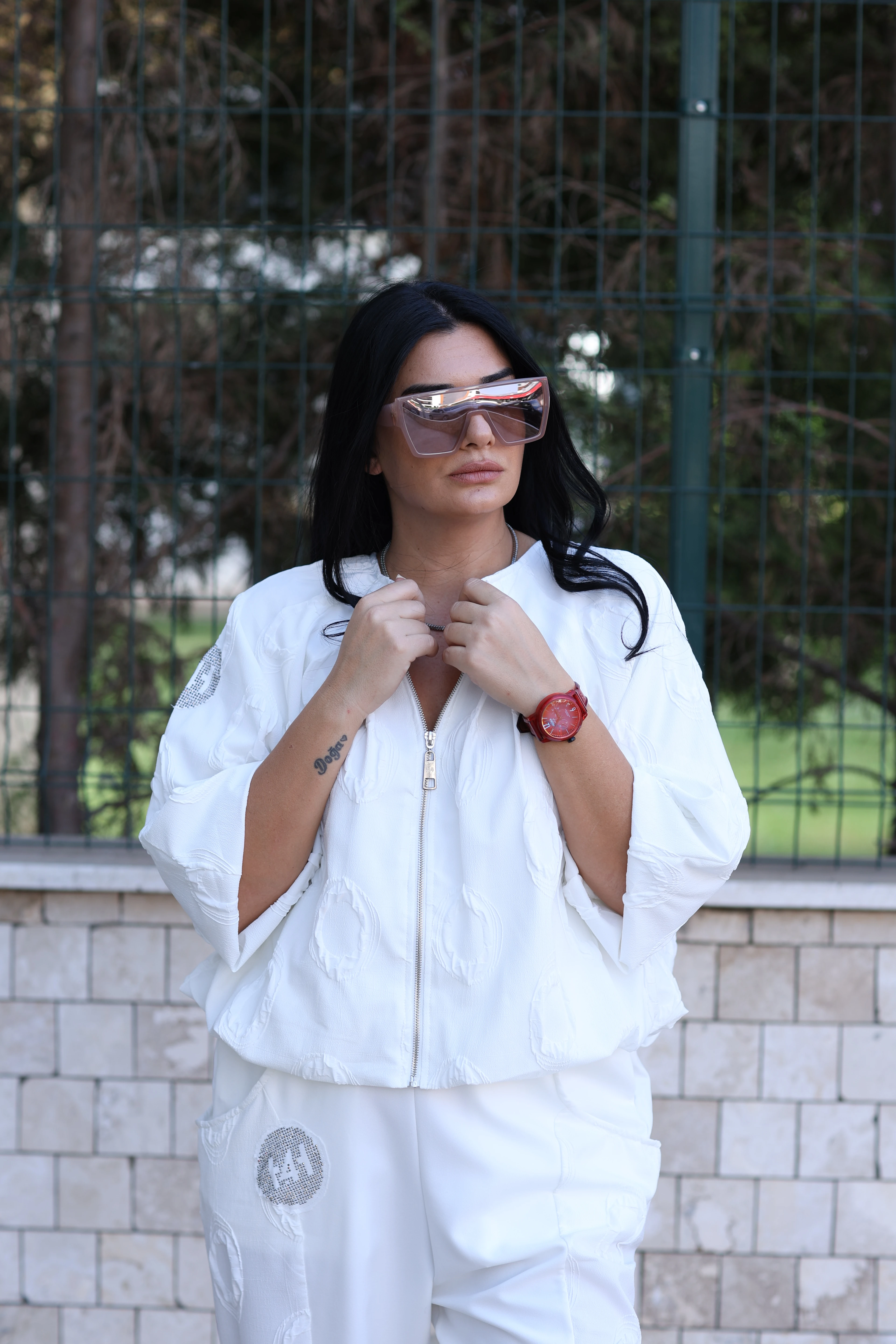 Ekru Fermuarlı Sweat 