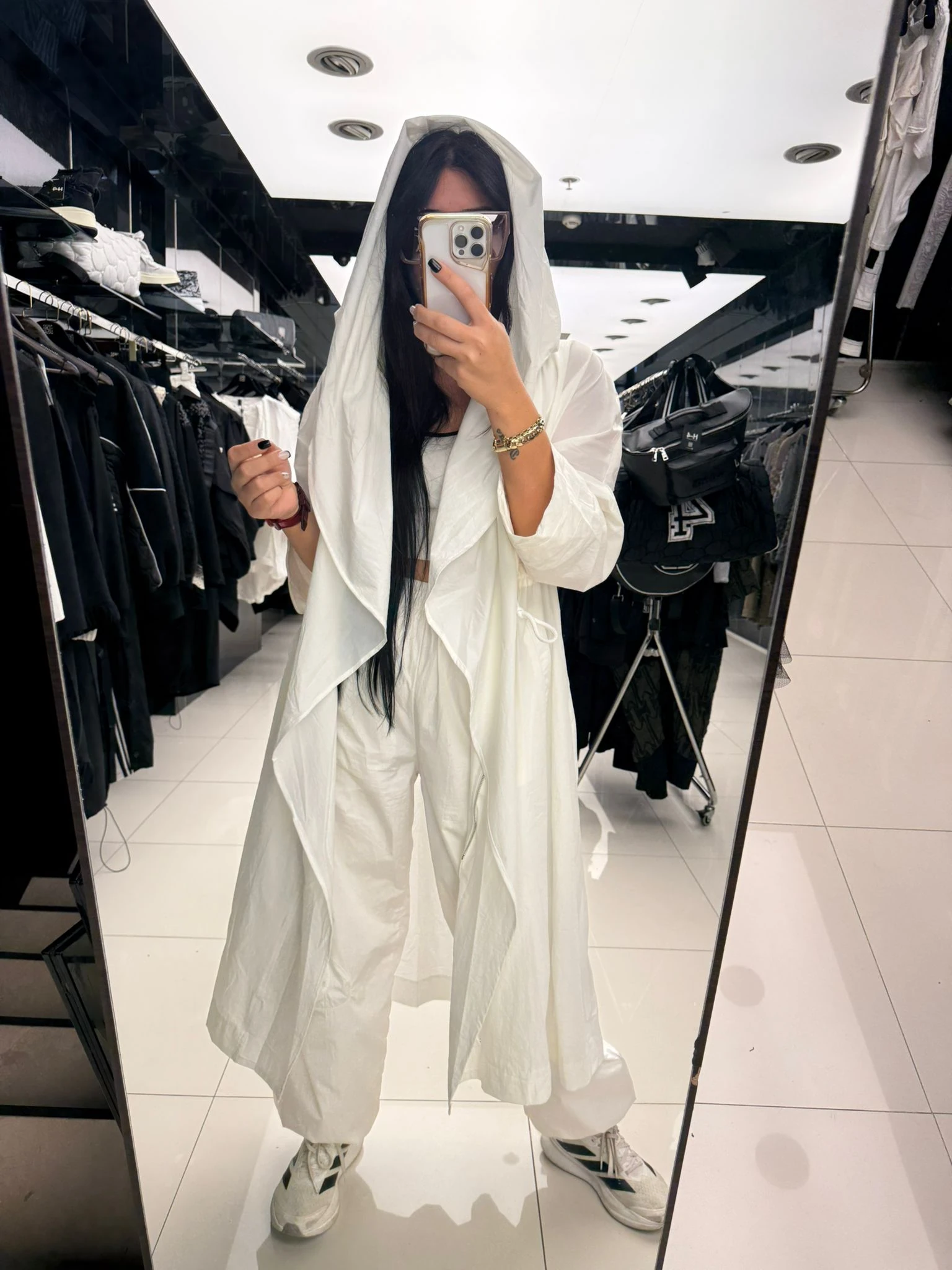 Tasarım Trençkot-Beyaz