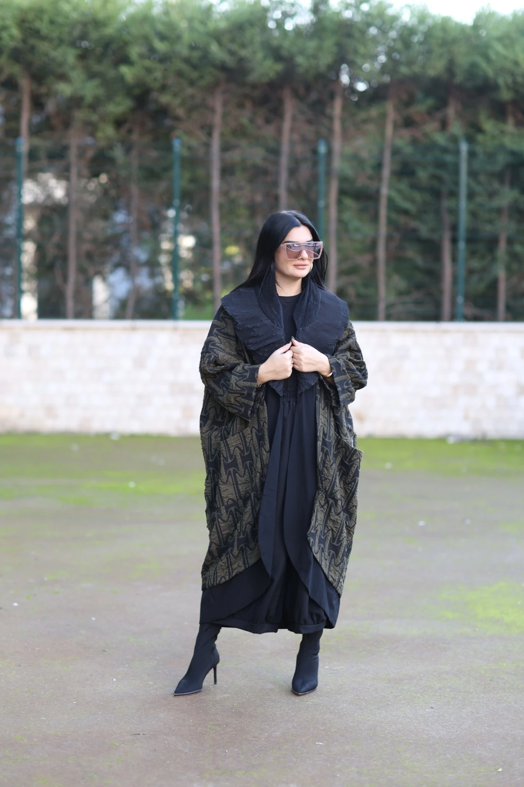 H4 Tasarım Trençkot-Yeşil