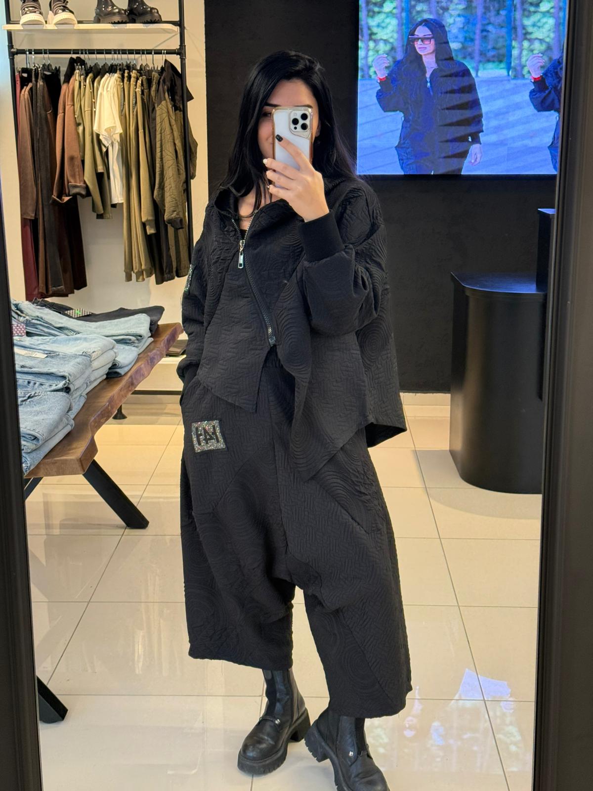 H4 Tasarım Şalvar Pantolon-Siyah