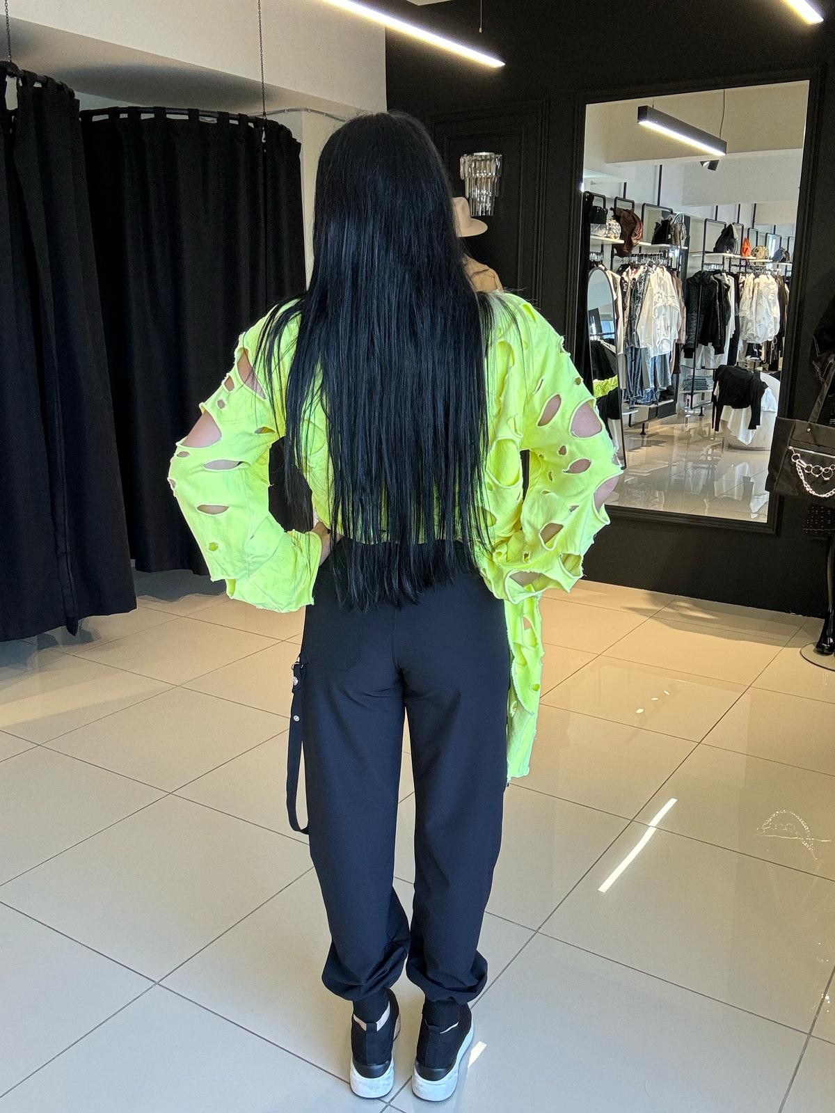 Zincirli Jogger Pantolon-Siyah