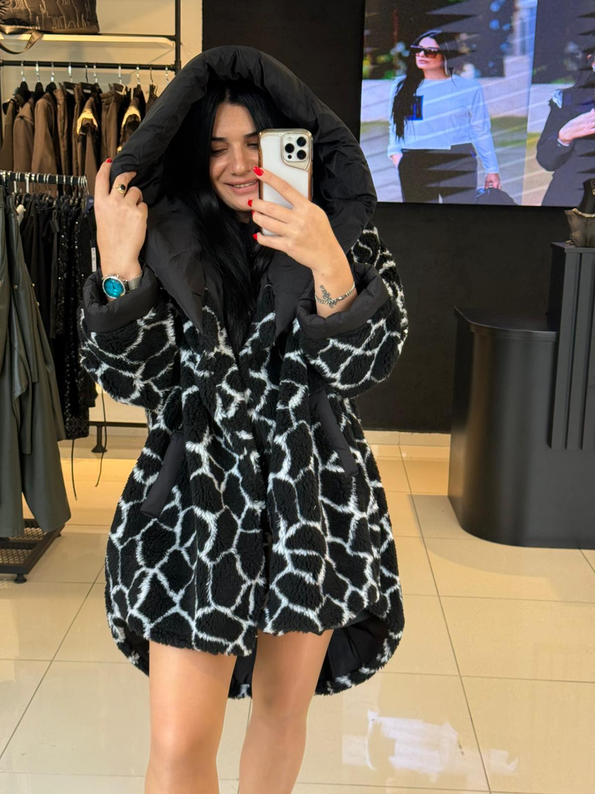 Peluş Tasarım Kaban-Siyah