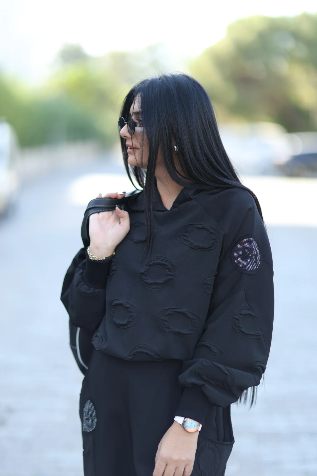 H4 Kapüşonlu Sweatshirt-Siyah