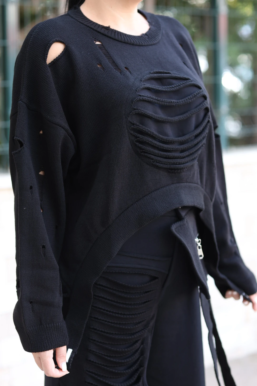 Triko Tasarım Kazak-Siyah