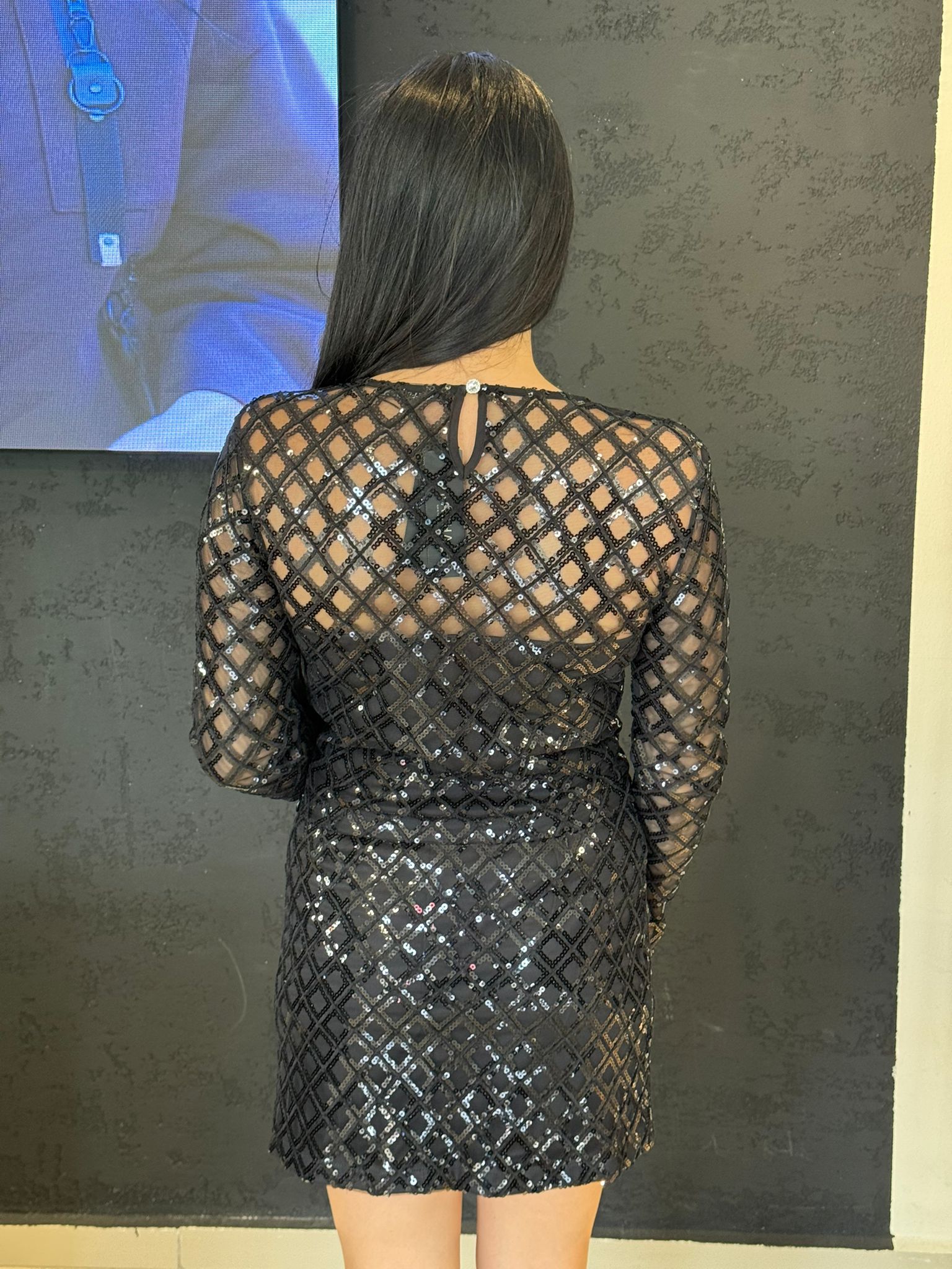 Kasha Pul Payet Tasarım Etek-Siyah