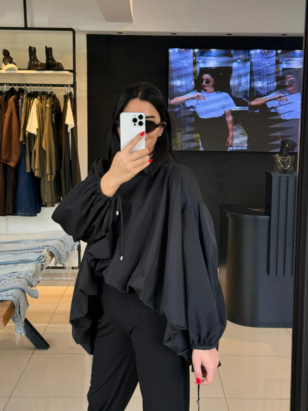 Nilmark Mavi Düğmeli Tasarım Gömlek-Siyah