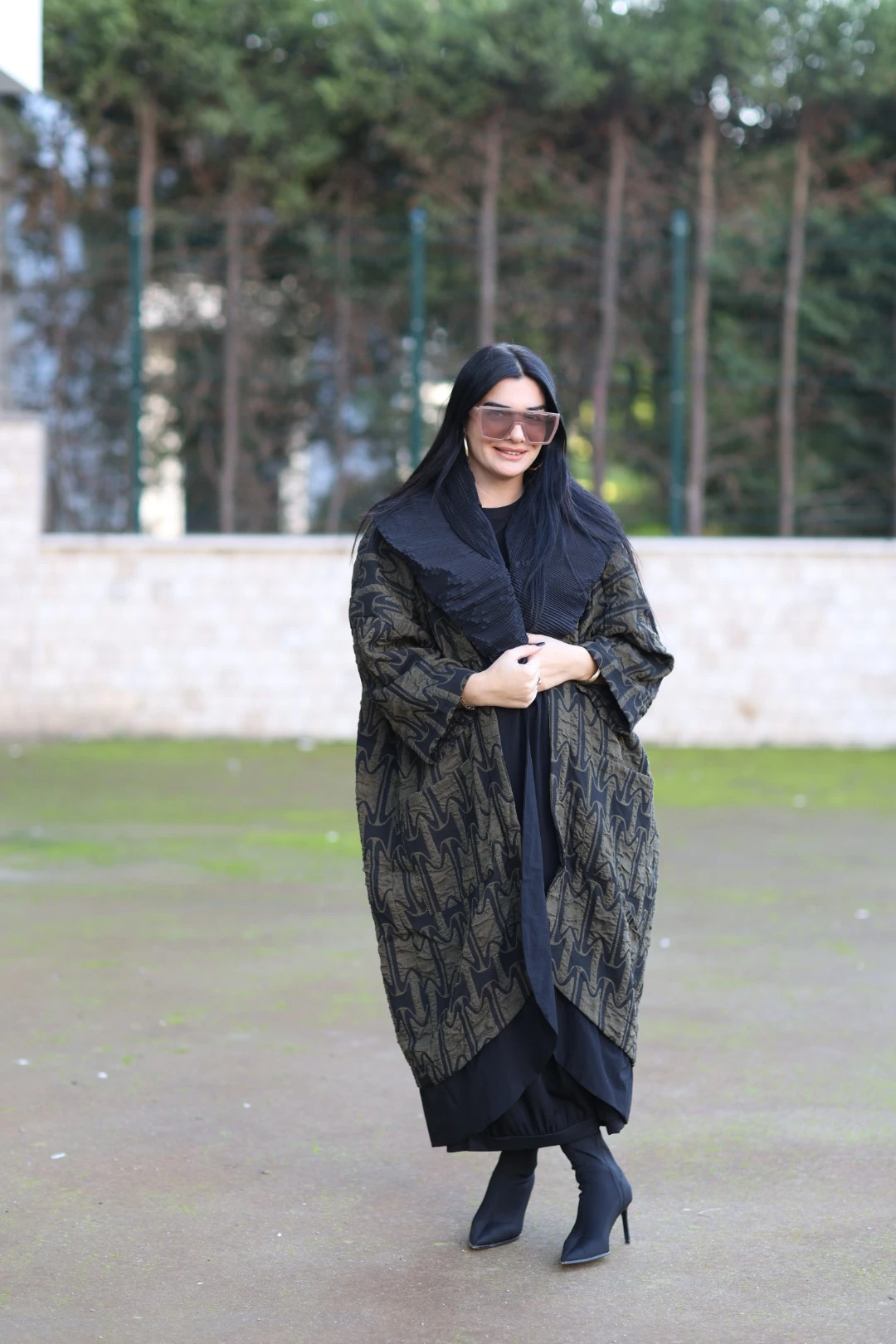 H4 Tasarım Trençkot-Yeşil