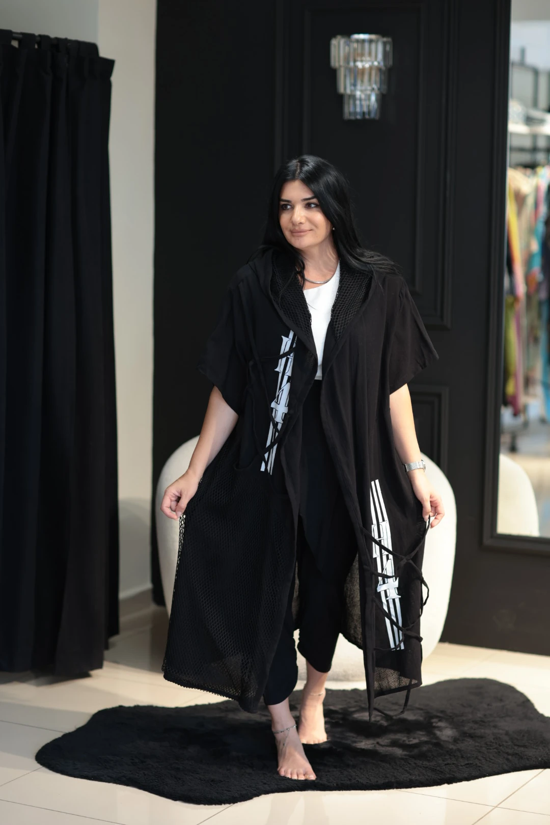 Tasarım Trençkot-Siyah