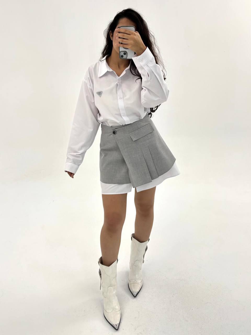 Tasarım Etekli Gömlek Elbise