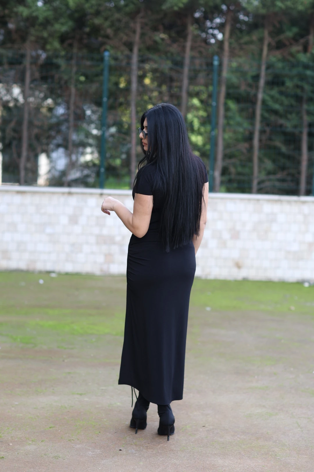 Nilmark Yırtmaçlı Tasarım Etek-Siyah