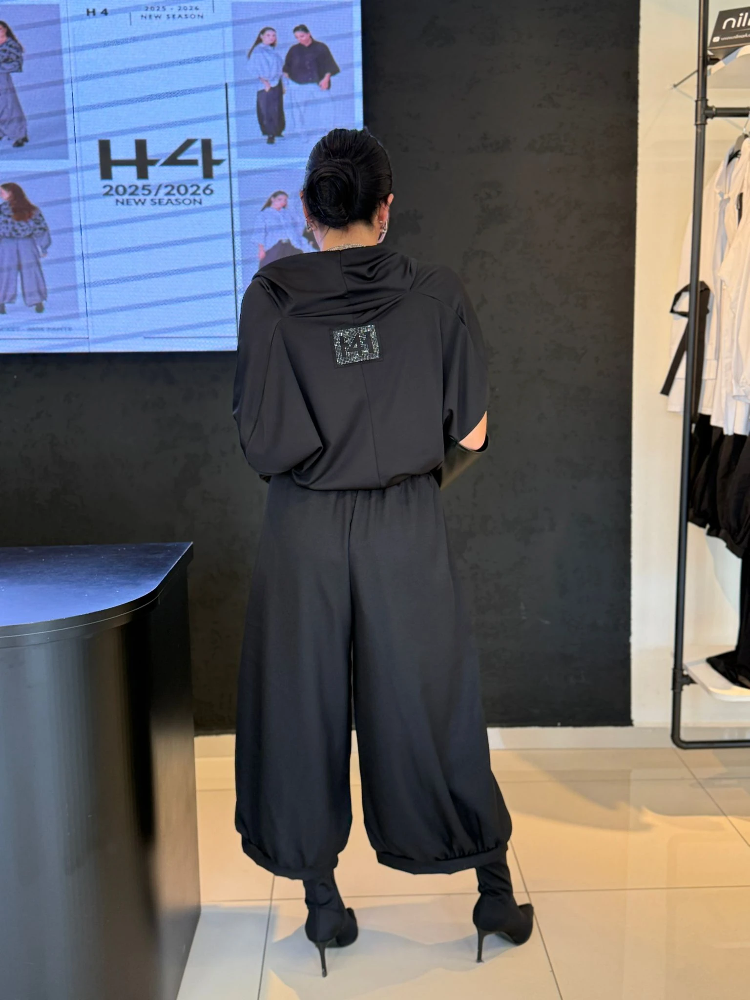 Dökümlü Doğal Deri/Jarse Kumaş Tasarım Bluz-Siyah