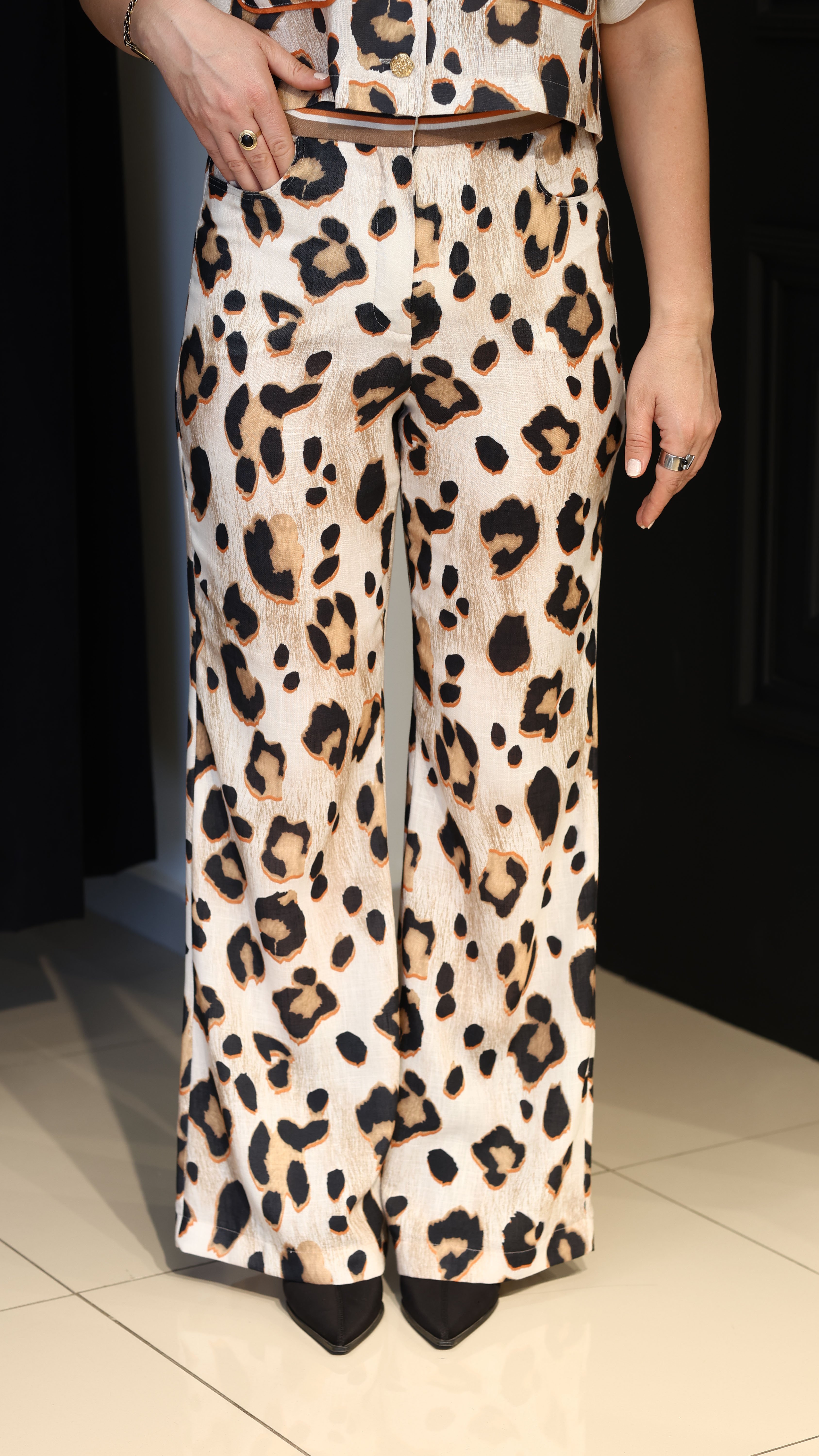 İspanyol Paça Leopar Pantolon