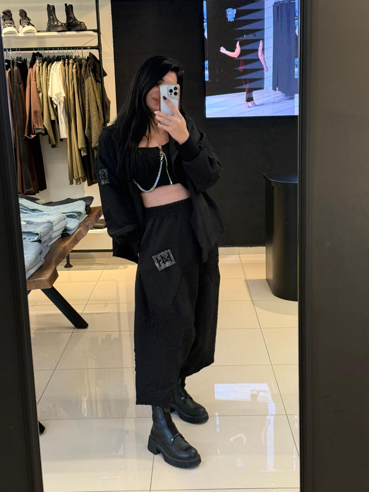 H4 Tasarım Şalvar Pantolon-Siyah