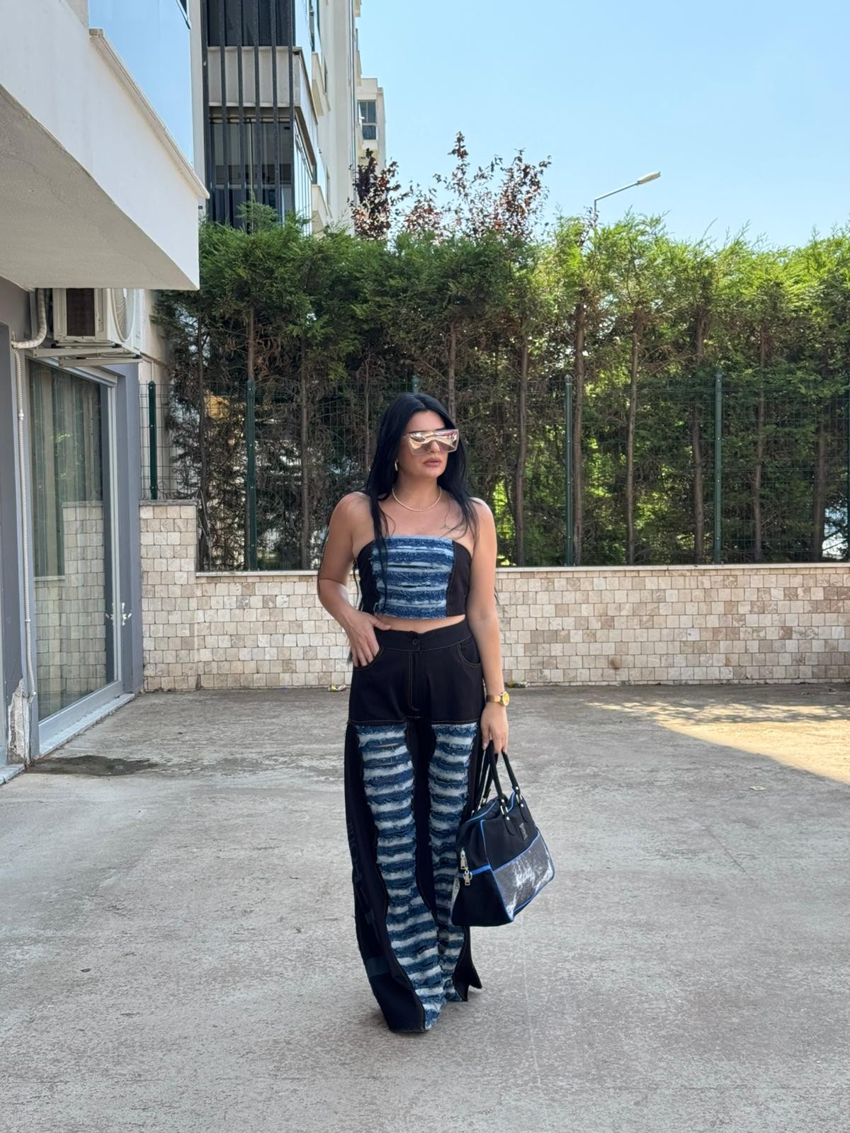 Arkası Lastikli Jean Crop