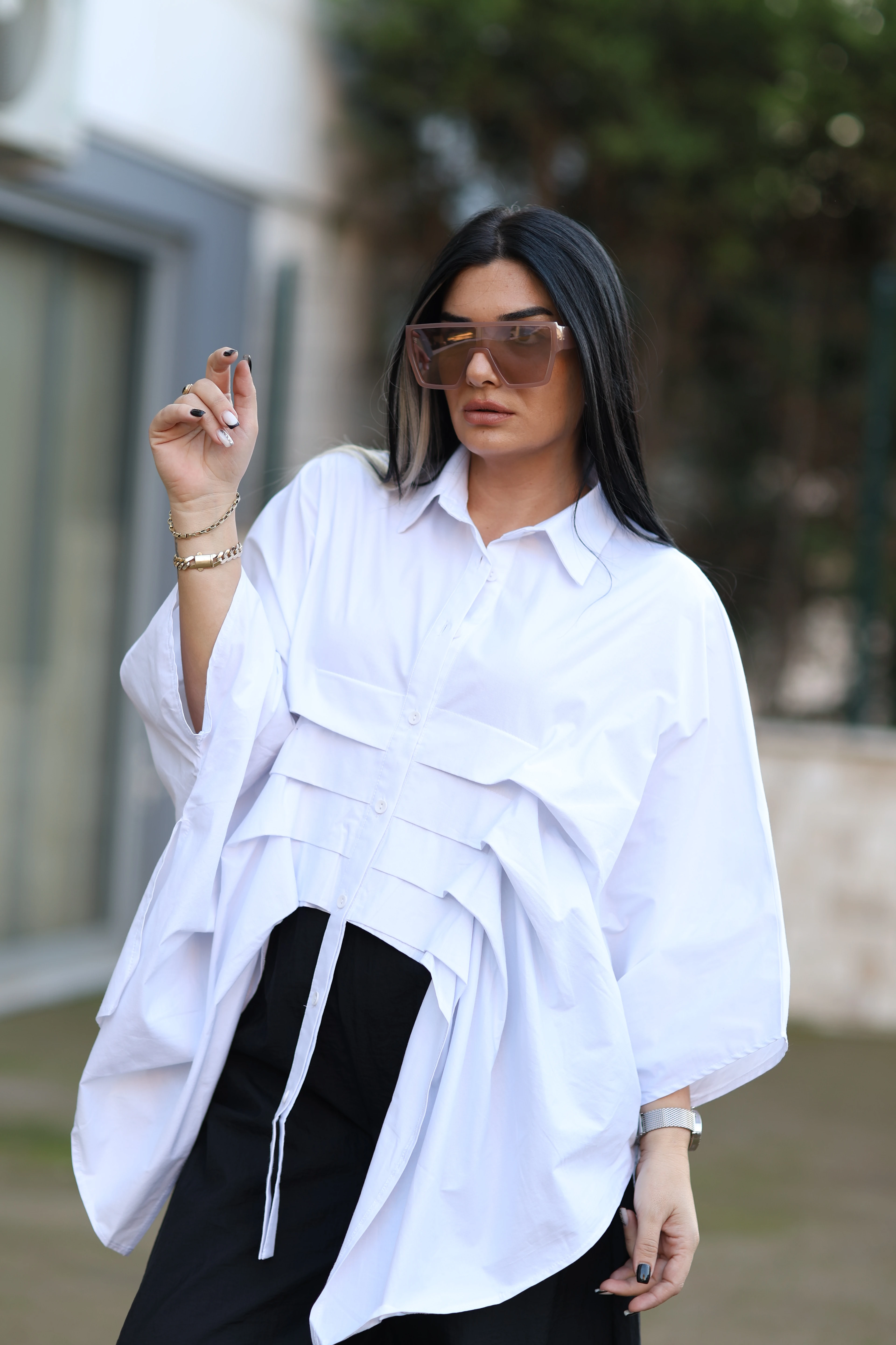 H4 Tasarım Gömlek-Beyaz