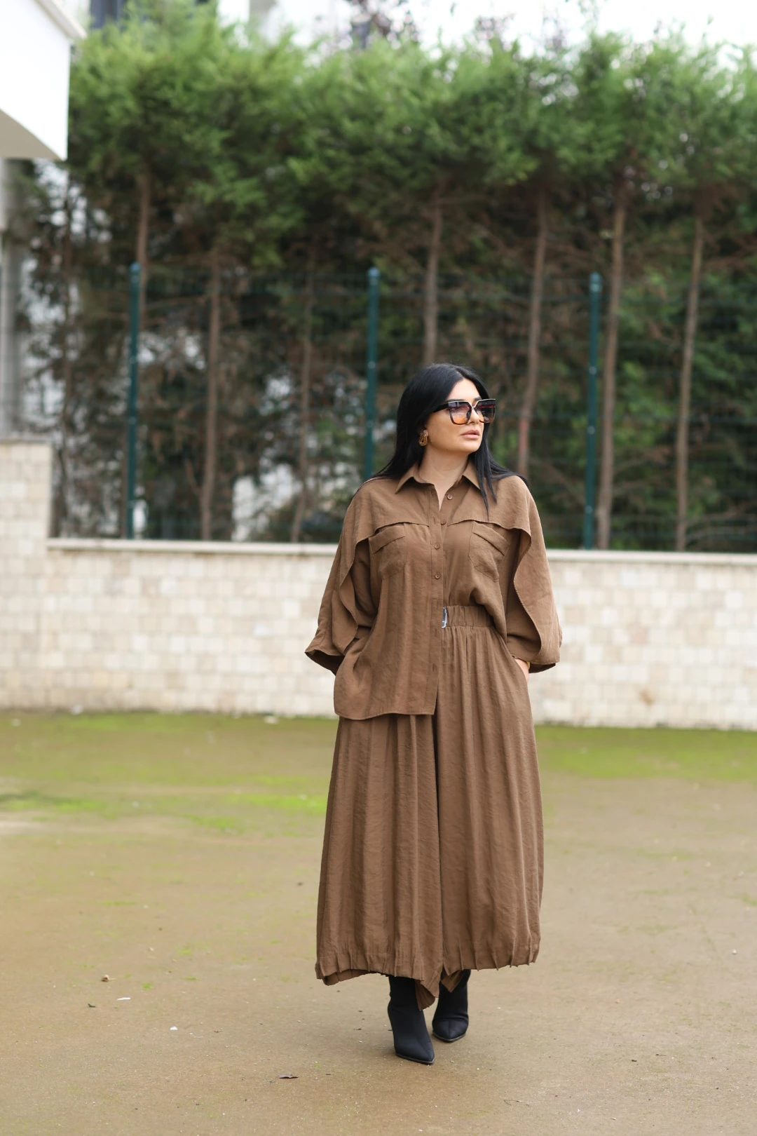 H4 Tasarım Gömlek-Kahverengi