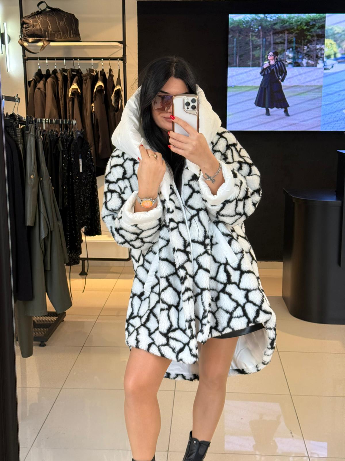 Peluş Tasarım Kaban-Beyaz